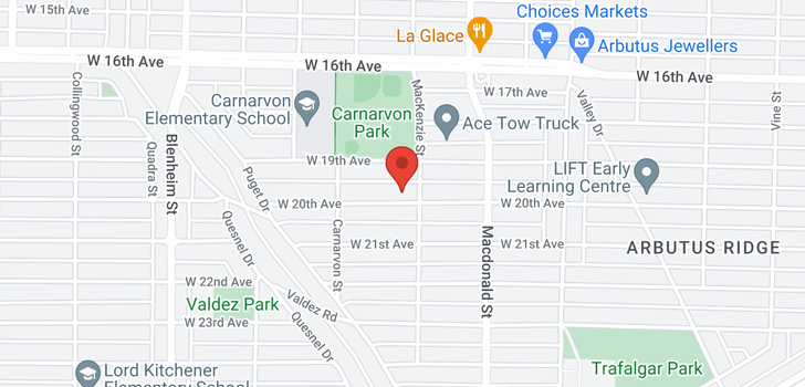 map of 2917 W 20TH AVENUE
